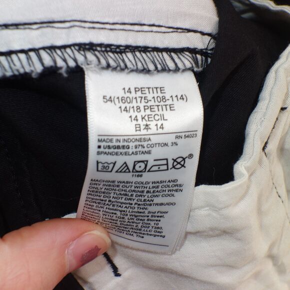 NEW GAP Girlfriend Khaki 5” Shorts Chinos High Rise BLACK Women's 14 Petite 14P - Picture 9 of 10